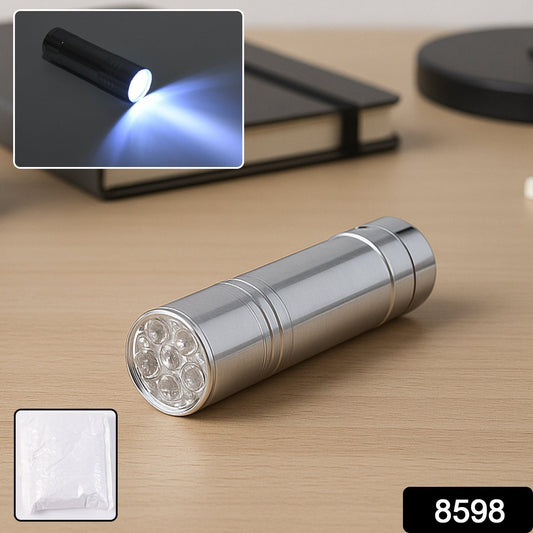 Portable Mini Torch, Super-Bright Mini 6 LED Bulb Pocket Torches - Small Keyring Torch Flashlight for Camping, Hiking, DIY, Travelling, Outdoors and More 3 Battery operated (Battery not included / 1 pc / Mix Color )