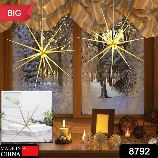 3D Gold Star Hanging Decoration Star, Acrylic Look Hanging Luminous Star for Windows, Home, Garden Festive Embellishments for Holiday Parties Weddings Birthday Home Decoration (Big)
