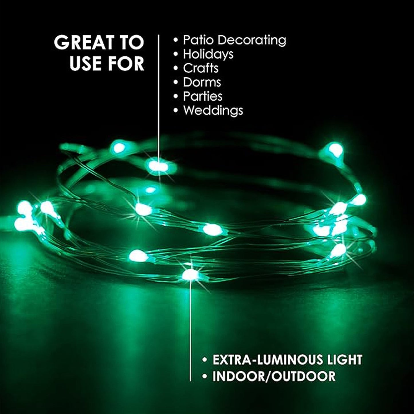 Battery Operated LED Fairy String Light – Copper Wire LEDs (1 Pc)