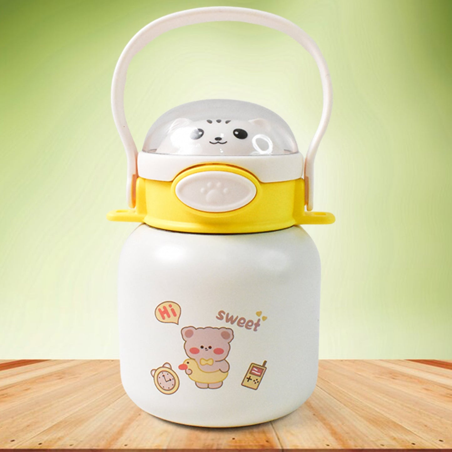 Stainless Steel Kltten / Bottle Vacuum Insulated Cup With Handle & Strap (700 ML)