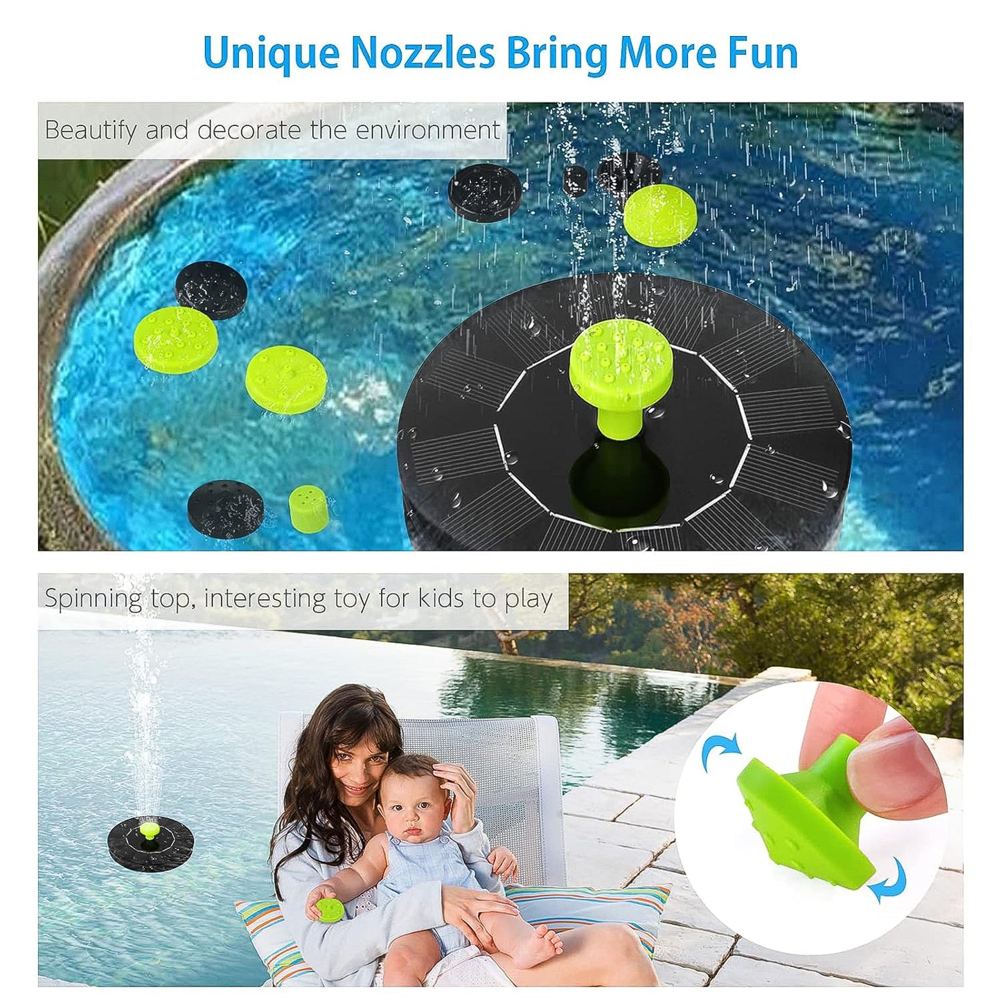 Solar-Powered Garden Fountain Pump 1 Set