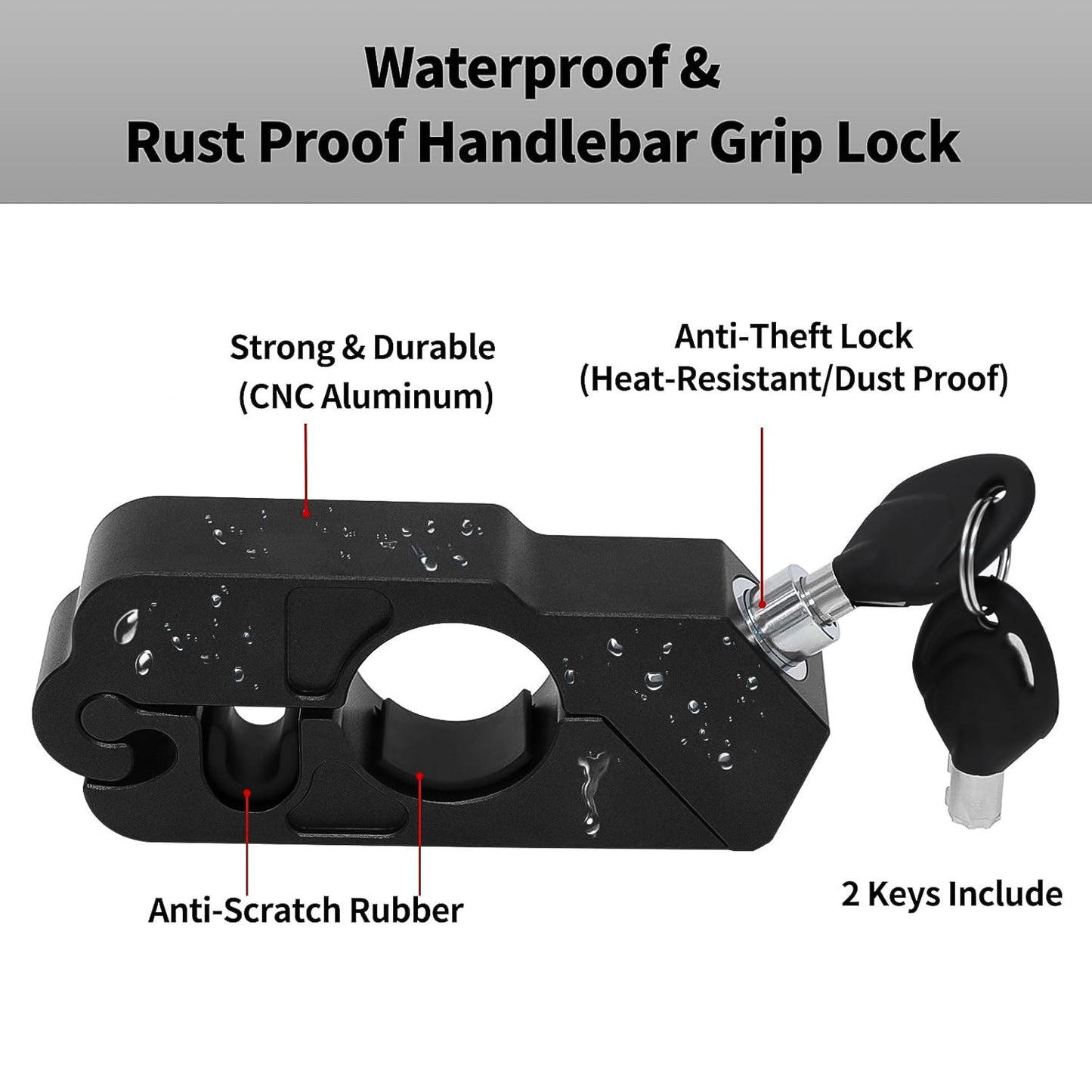 Motorcycle Grip Lock Universal Motorcycle Handlebar Throttle Grip Security Lock