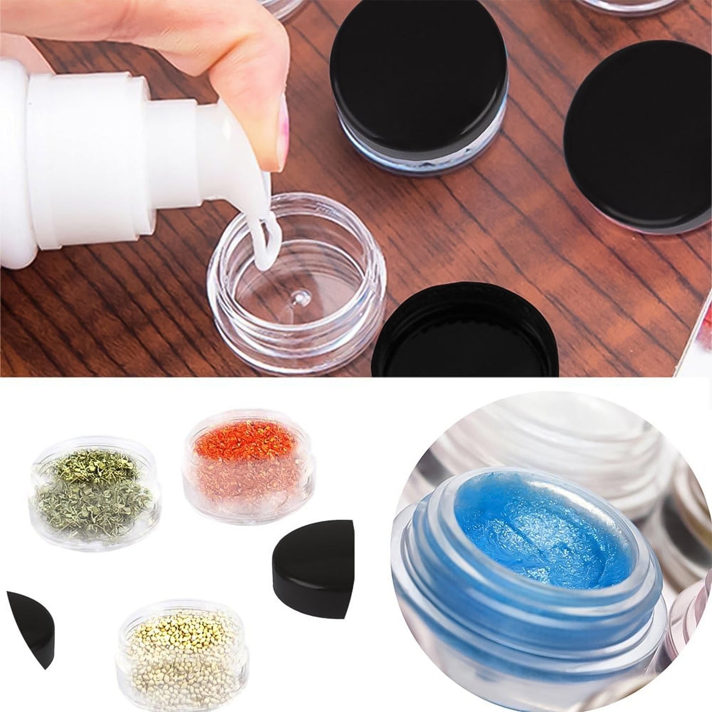 Plastic Empty Round Makeup Jar Pot Travel Cream Powder Cosmetic Container (1 Pc)
