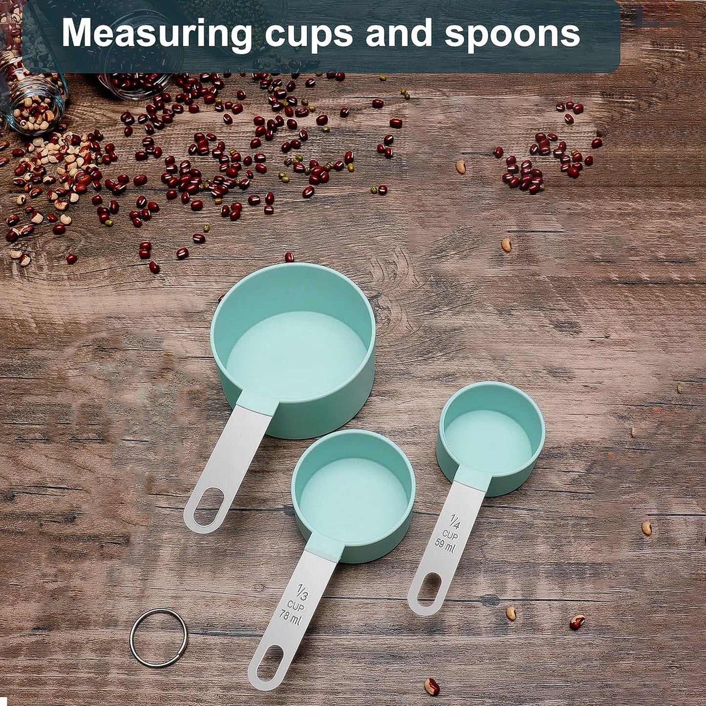 Measuring Cups Set 1/3 Cup (78 ml), 1/4 Cup (59 ml), 1/8 Cup (30 ml)