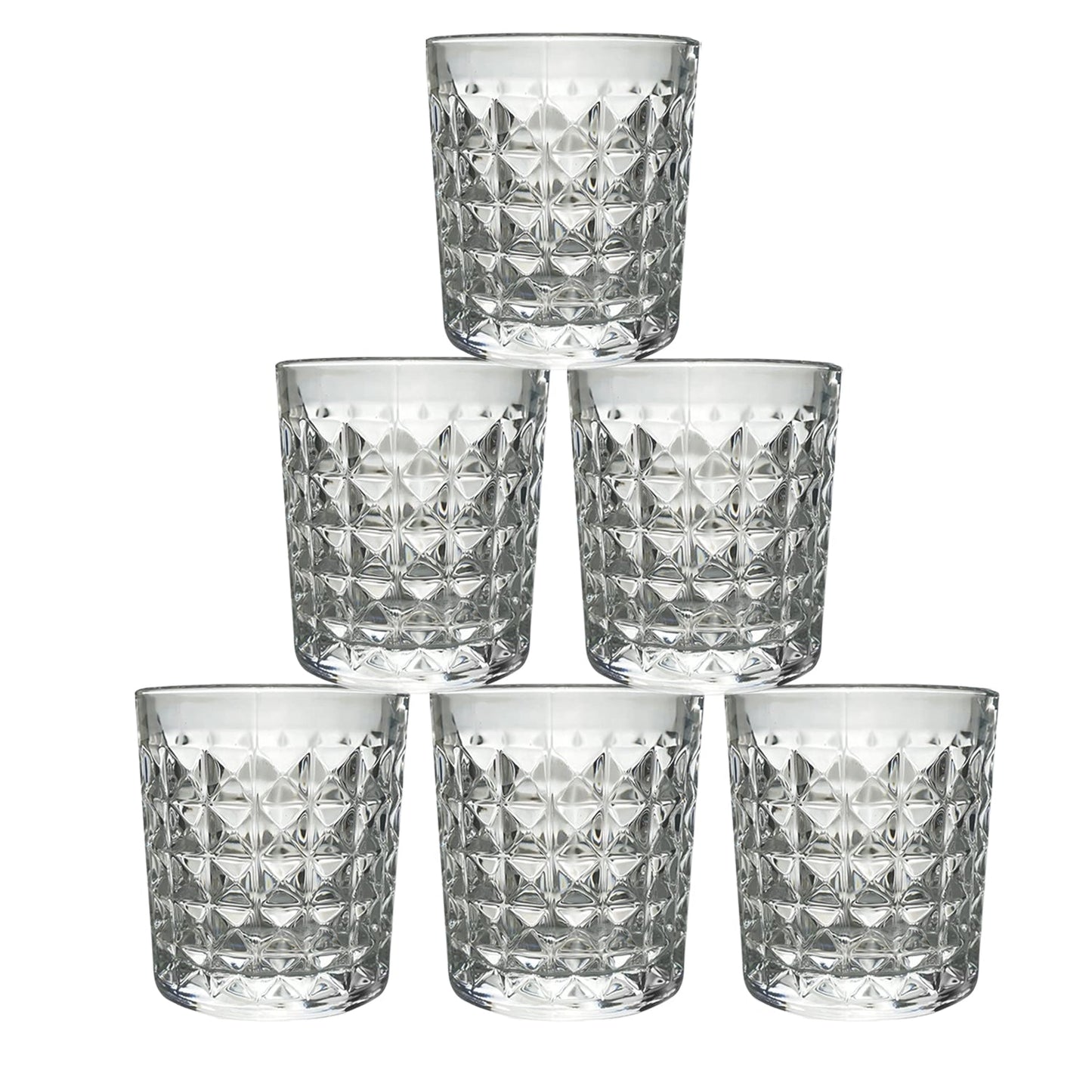 Premium Crystal-Style Glass Tumbler Set (6 Pc / 210 ML)