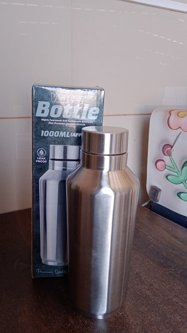 Stainless Steel Water Bottle (1000ML / 1 Pc / Steel)