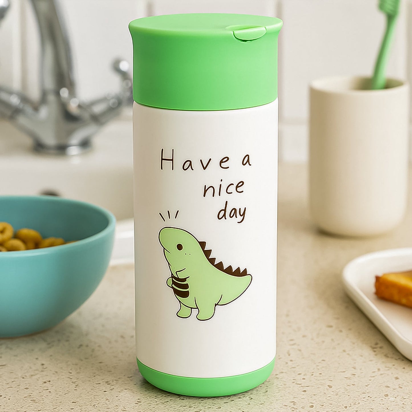 Outdoor Sport Glass water bottle 350ml leak proof BPA-free for travel cold and hot water glass water bottle with daily water intake for gym and children, Home, Travel, Office Use  (350ml)