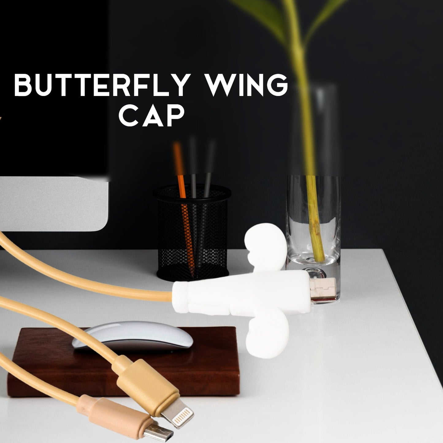 Silicone Data Cable Protector – Angel 2-in-1 Cord Saver & Storage Tool