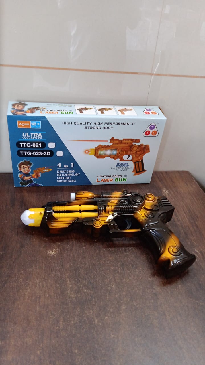 TTG LED Laser Gun Toy – Battery Operated Space Blaster with Flashing Lights & Sound (1 Set)