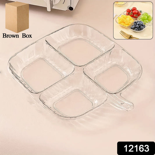Plastic Kitchen Trays for Serving (4 Compartment / 1 Pc)