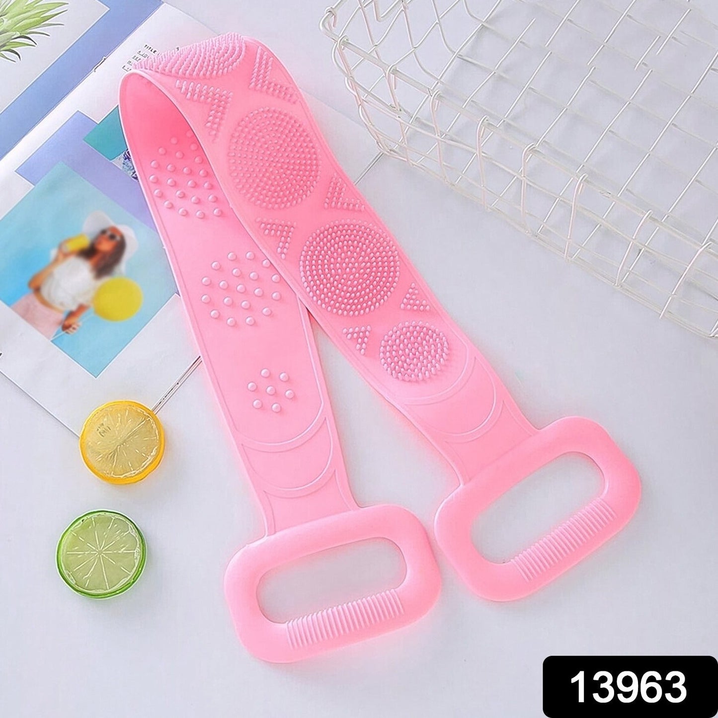 Silicone Body Back Scrubber - Double-Sided Bath Brush for Deep Cleaning & Massage (Medium Size /1pc)